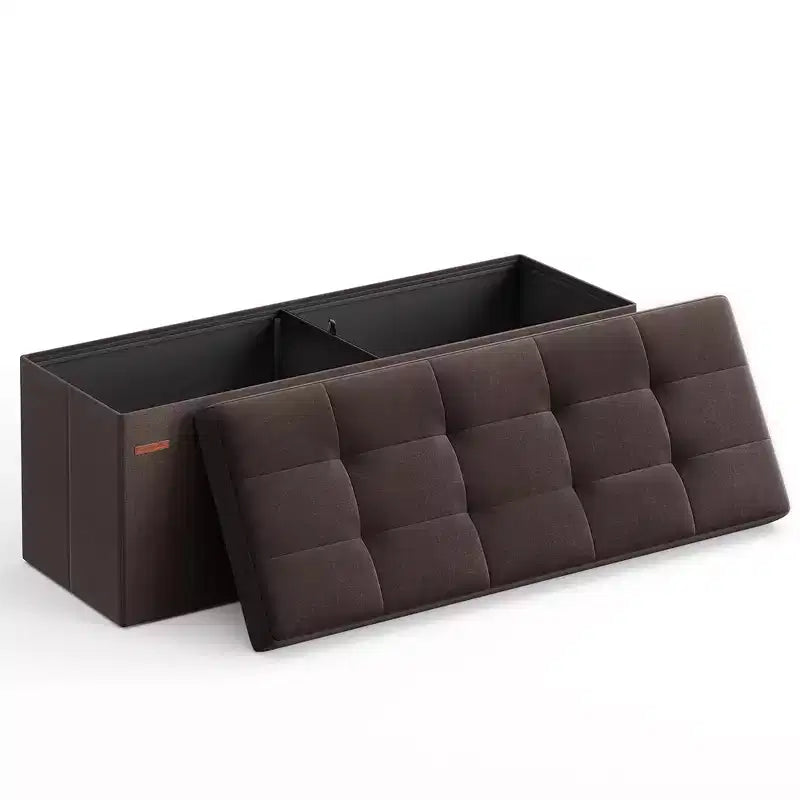 SONGMICS Panchina Pouf Contenitore Pouf Contenitore Poggiapiedi Contiene Fino a 300 kg per Camera da Letto Soggiorno