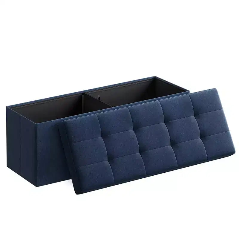 SONGMICS Panchina Pouf Contenitore Pouf Contenitore Poggiapiedi Contiene Fino a 300 kg per Camera da Letto Soggiorno