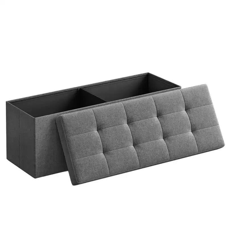 SONGMICS Panchina Pouf Contenitore Pouf Contenitore Poggiapiedi Contiene Fino a 300 kg per Camera da Letto Soggiorno