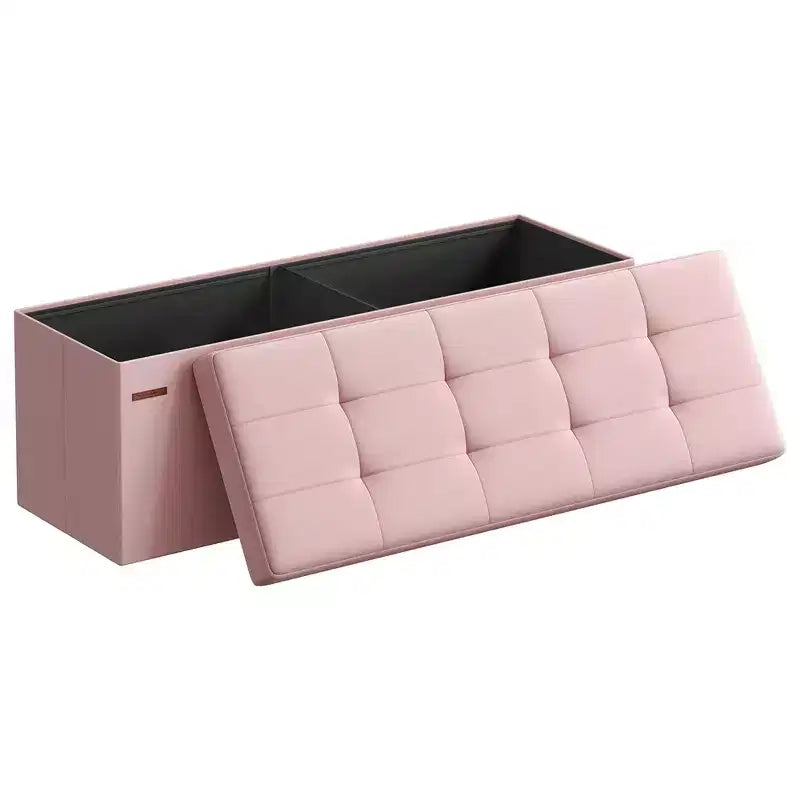 SONGMICS Panchina Pouf Contenitore Pouf Contenitore Poggiapiedi Contiene Fino a 300 kg per Camera da Letto Soggiorno