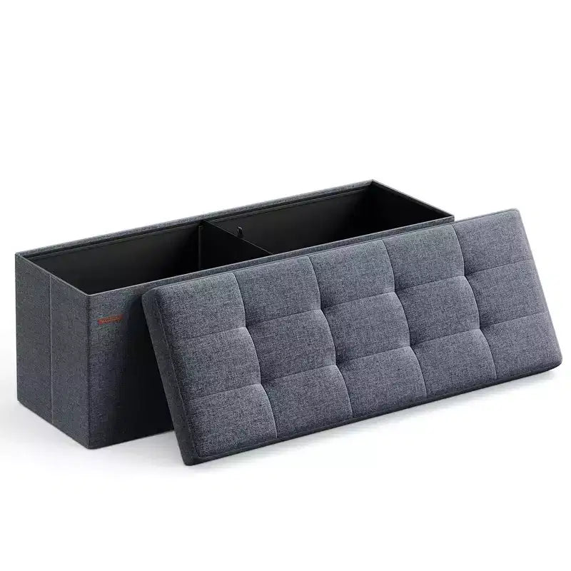 SONGMICS Panchina Pouf Contenitore Pouf Contenitore Poggiapiedi Contiene Fino a 300 kg per Camera da Letto Soggiorno
