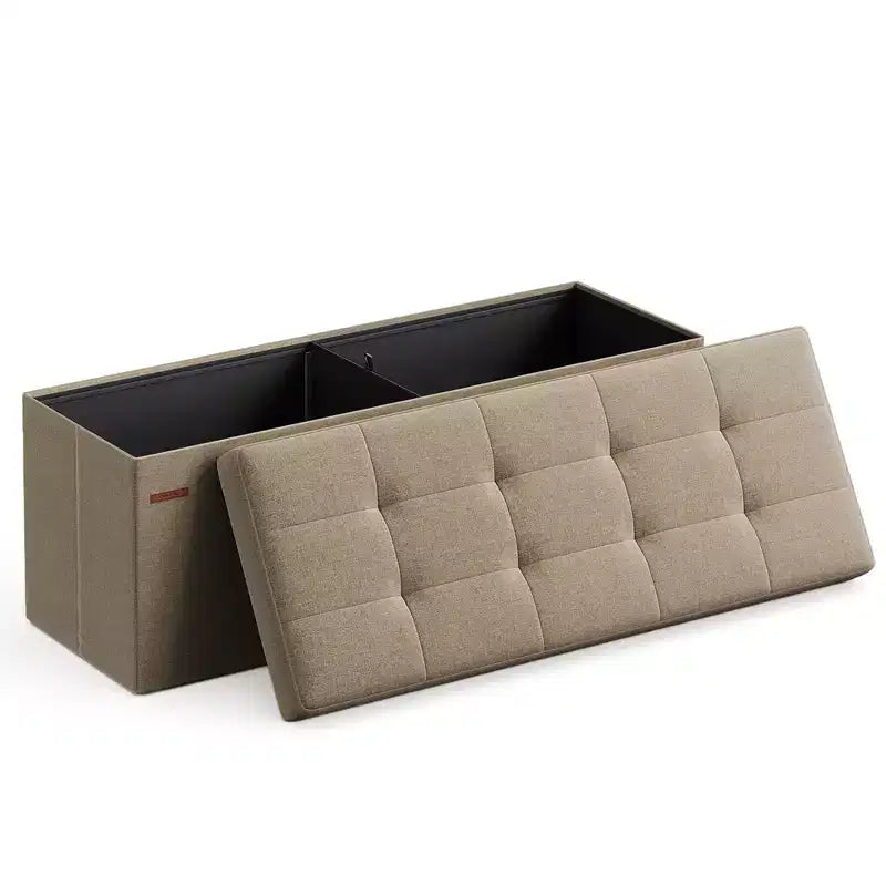 SONGMICS Panchina Pouf Contenitore Pouf Contenitore Poggiapiedi Contiene Fino a 300 kg per Camera da Letto Soggiorno