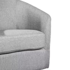 Poltrona a botte imbottita Emma and Oliver in stile Club con base girevole a 360 gradi rivestita in vinile e braccioli inclinati