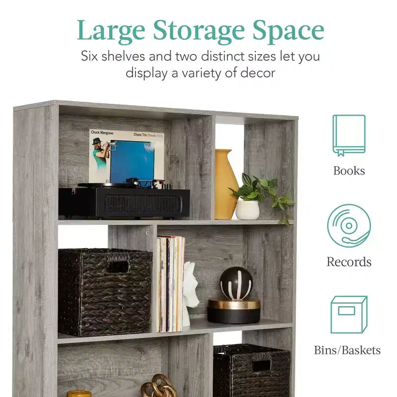 Libreria moderna in legno a 3 ripiani in stile Mid-Century con pannelli posteriori rimovibili e piedini sfalsati in pino di Best Choice Products