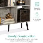 Libreria moderna in legno a 3 ripiani in stile Mid-Century con pannelli posteriori rimovibili e piedini sfalsati in pino di Best Choice Products