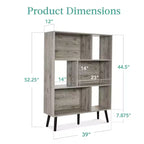 Libreria moderna in legno a 3 ripiani in stile Mid-Century con pannelli posteriori rimovibili e piedini sfalsati in pino di Best Choice Products