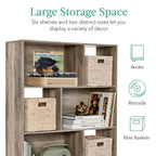 Libreria moderna in legno a 3 ripiani in stile Mid-Century con pannelli posteriori rimovibili e piedini sfalsati in pino di Best Choice Products