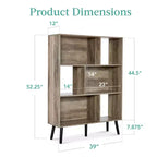 Libreria moderna in legno a 3 ripiani in stile Mid-Century con pannelli posteriori rimovibili e piedini sfalsati in pino di Best Choice Products