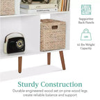 Libreria moderna in legno a 3 ripiani in stile Mid-Century con pannelli posteriori rimovibili e piedini sfalsati in pino di Best Choice Products