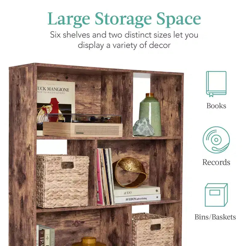 Libreria moderna in legno a 3 ripiani in stile Mid-Century con pannelli posteriori rimovibili e piedini sfalsati in pino di Best Choice Products