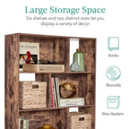 Libreria moderna in legno a 3 ripiani in stile Mid-Century con pannelli posteriori rimovibili e piedini sfalsati in pino di Best Choice Products