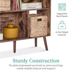 Libreria moderna in legno a 3 ripiani in stile Mid-Century con pannelli posteriori rimovibili e piedini sfalsati in pino di Best Choice Products