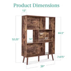Libreria moderna in legno a 3 ripiani in stile Mid-Century con pannelli posteriori rimovibili e piedini sfalsati in pino di Best Choice Products