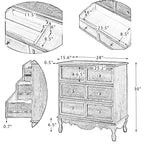Set di 2 cassettiere tradizionali Galatea da 81 cm in legno massello a 3 cassetti con stazione di ricarica | HULALA HOME