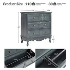 Set di 2 cassettiere tradizionali Galatea da 81 cm in legno massello a 3 cassetti con stazione di ricarica | HULALA HOME