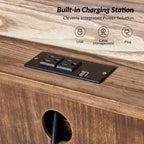 Set di 2 cassettiere tradizionali Galatea da 81 cm in legno massello a 3 cassetti con stazione di ricarica | HULALA HOME