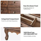 Set di 2 cassettiere tradizionali Galatea da 81 cm in legno massello a 3 cassetti con stazione di ricarica | HULALA HOME