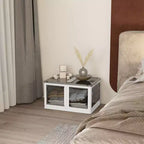 HOMCOM Contenitori Portaoggetti Pieghevoli con Coperchi e Ruote, Scatole Contenitore Pieghevoli Impilabili per Camera da Letto, Soggiorno, Ufficio