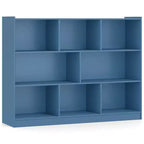 Costway Scaffale Aperto a 3 Ripiani Libreria a 8 Cubi Vetrinetta Contenitore Rovere Francese Grigio/Bianco/Giallo/Naturale/Blu/Verde