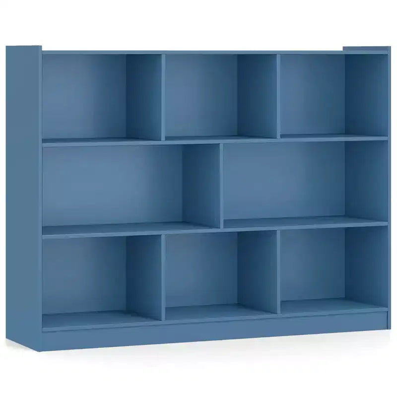 Costway Scaffale Aperto a 3 Ripiani Libreria a 8 Cubi Vetrinetta Contenitore Rovere Francese Grigio/Bianco/Giallo/Naturale/Blu/Verde