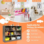 Costway Scaffale Aperto a 3 Ripiani Libreria a 8 Cubi Vetrinetta Contenitore Rovere Francese Grigio/Bianco/Giallo/Naturale/Blu/Verde