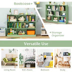 Costway Scaffale Aperto a 3 Ripiani Libreria a 8 Cubi Vetrinetta Contenitore Rovere Francese Grigio/Bianco/Giallo/Naturale/Blu/Verde