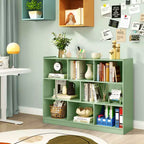 Costway Scaffale Aperto a 3 Ripiani Libreria a 8 Cubi Vetrinetta Contenitore Rovere Francese Grigio/Bianco/Giallo/Naturale/Blu/Verde