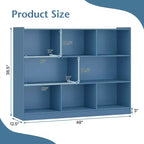 Costway Scaffale Aperto a 3 Ripiani Libreria a 8 Cubi Vetrinetta Contenitore Rovere Francese Grigio/Bianco/Giallo/Naturale/Blu/Verde