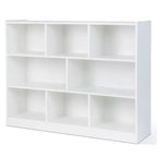 Costway Scaffale Aperto a 3 Ripiani Libreria a 8 Cubi Vetrinetta Contenitore Rovere Francese Grigio/Bianco/Giallo/Naturale/Blu/Verde