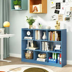 Costway Scaffale Aperto a 3 Ripiani Libreria a 8 Cubi Vetrinetta Contenitore Rovere Francese Grigio/Bianco/Giallo/Naturale/Blu/Verde