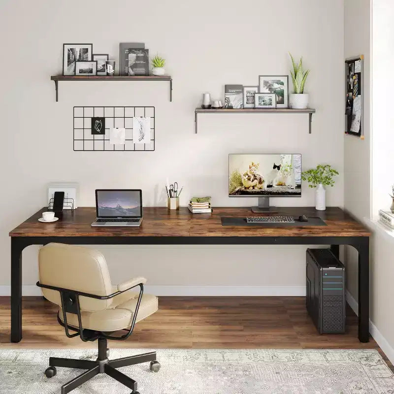 Scrivania per computer Lantine extra lunga da 199,9 cm