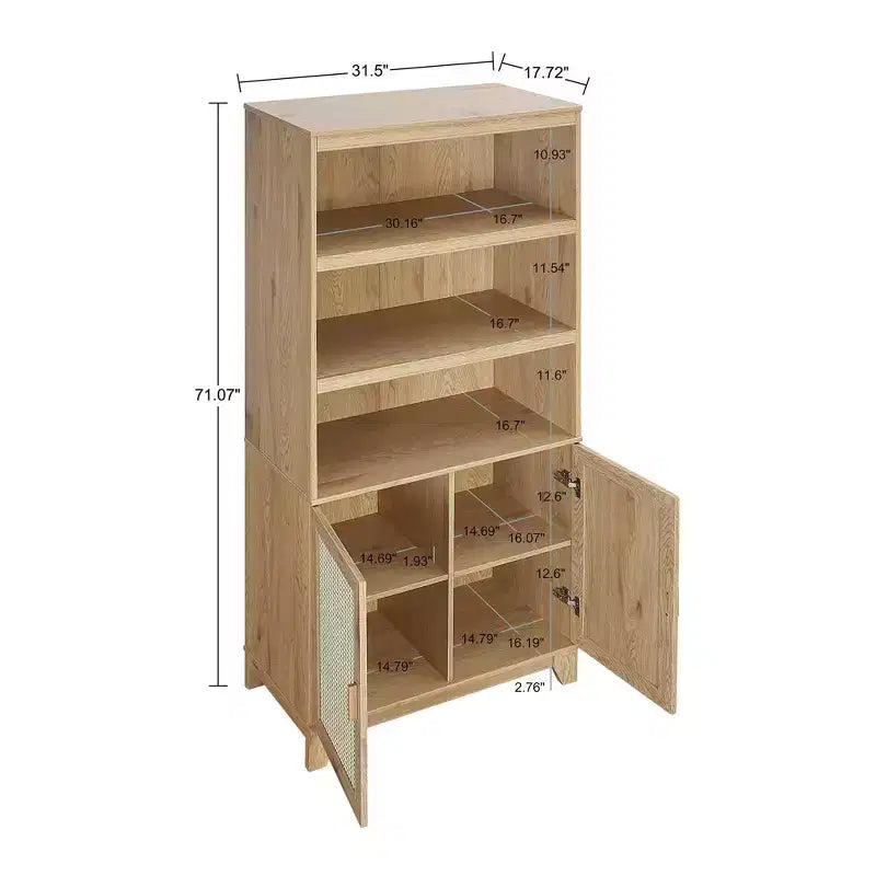 Set di 2 librerie a 7 ripiani in canna Sheridan Modern - Manhattan Comfort