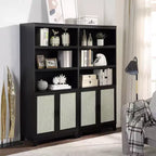 Set di 2 librerie a 7 ripiani in canna Sheridan Modern - Manhattan Comfort