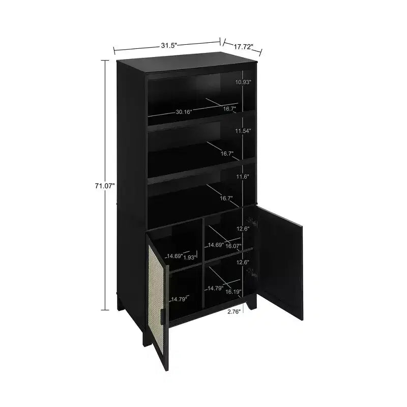 Set di 2 librerie a 7 ripiani in canna Sheridan Modern - Manhattan Comfort
