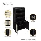 Set di 2 librerie a 7 ripiani in canna Sheridan Modern - Manhattan Comfort