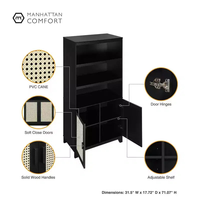 Set di 2 librerie a 7 ripiani in canna Sheridan Modern - Manhattan Comfort