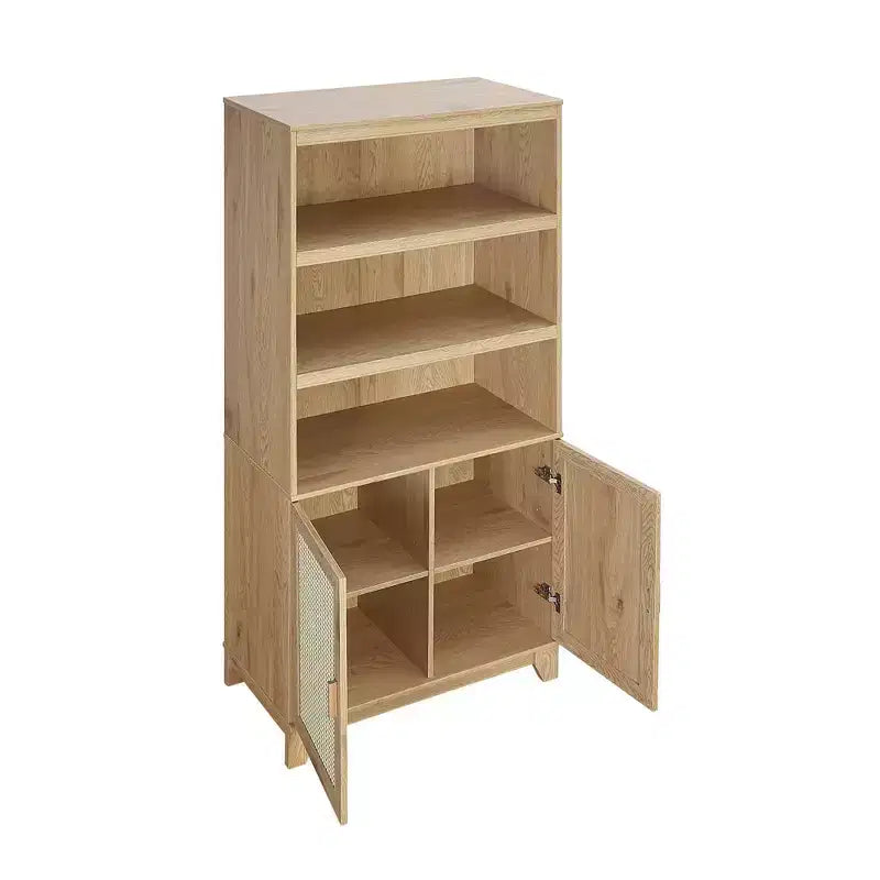 Set di 2 librerie a 7 ripiani in canna Sheridan Modern - Manhattan Comfort