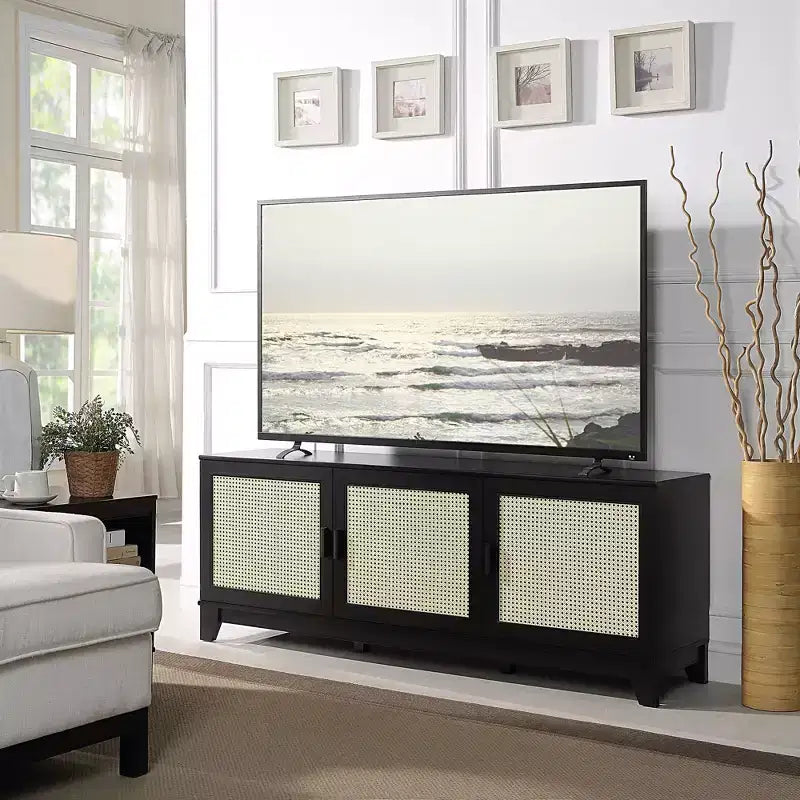 Mobile TV Sheridan Modern 6 ripiani in canna per TV fino a 55" - Manhattan Comfort