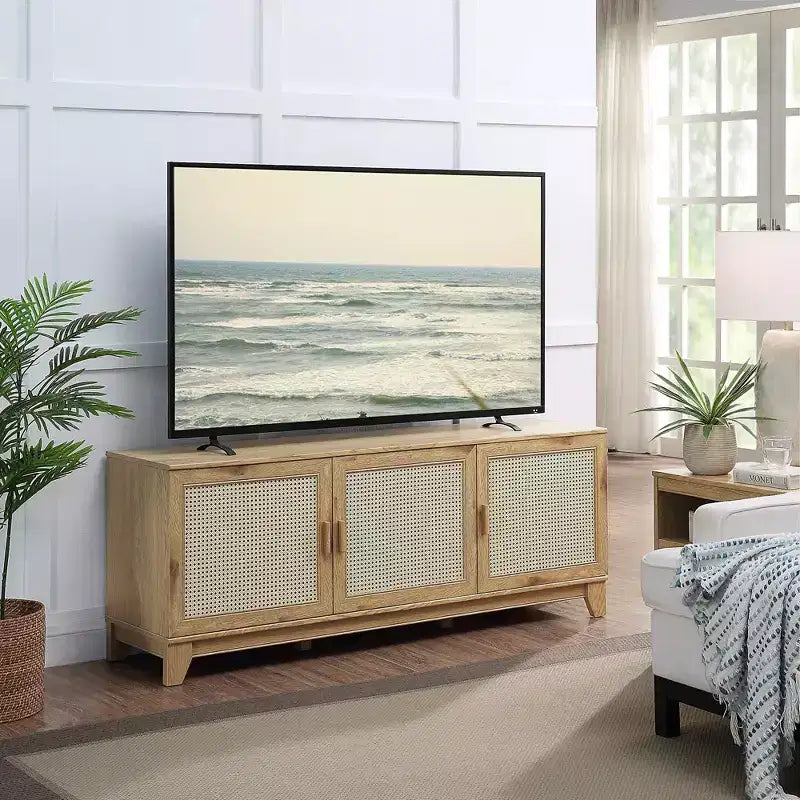 Mobile TV Sheridan Modern 6 ripiani in canna per TV fino a 55" - Manhattan Comfort