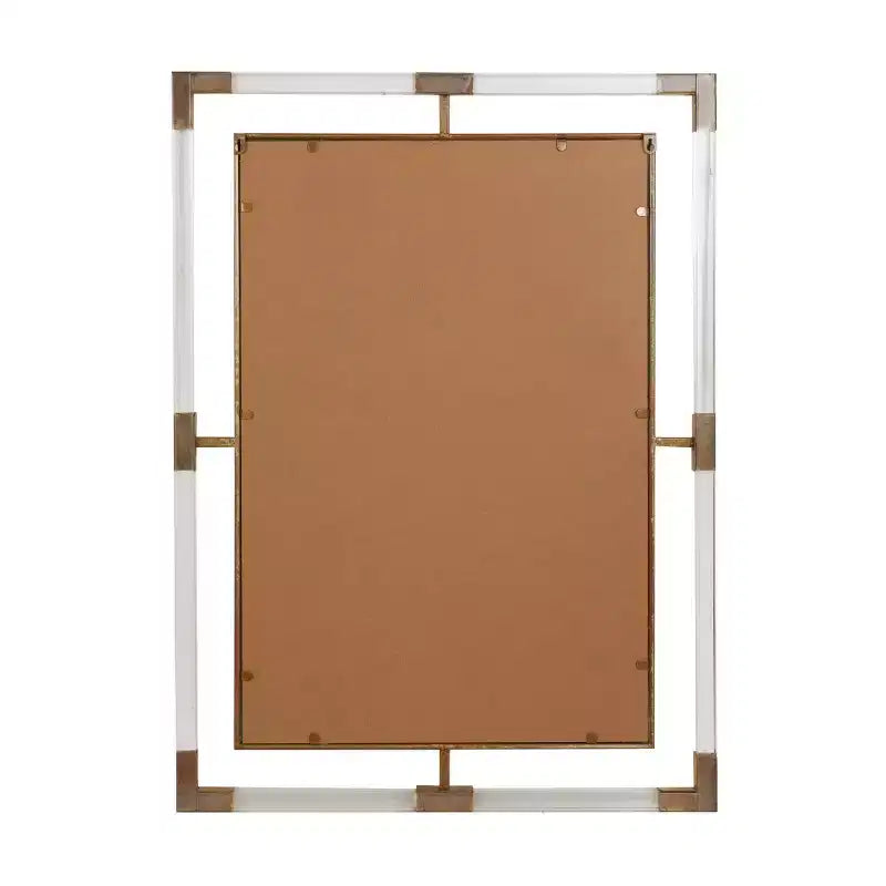 Specchio da parete a doppia cornice in metallo 38x28 con acrilico - Olivia & May