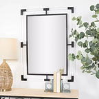 Specchio da parete a doppia cornice in metallo 38x28 con acrilico - Olivia & May