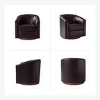Set di 2 sedie moderne girevoli a barilotto Jessie da 30,5 pollici di larghezza in similpelle con base in legno massello|ART OF LIVING DESIGNS