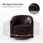 Set di 2 sedie moderne girevoli a barilotto Jessie da 30,5 pollici di larghezza in similpelle con base in legno massello|ART OF LIVING DESIGNS