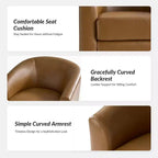 Set di 2 sedie moderne girevoli a barilotto Jessie da 30,5 pollici di larghezza in similpelle con base in legno massello|ART OF LIVING DESIGNS