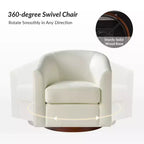 Set di 2 sedie moderne girevoli a barilotto Jessie da 30,5 pollici di larghezza in similpelle con base in legno massello|ART OF LIVING DESIGNS