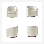 Set di 2 sedie moderne girevoli a barilotto Jessie da 30,5 pollici di larghezza in similpelle con base in legno massello|ART OF LIVING DESIGNS