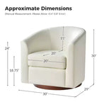 Set di 2 sedie moderne girevoli a barilotto Jessie da 30,5 pollici di larghezza in similpelle con base in legno massello|ART OF LIVING DESIGNS