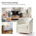 Set di 2 sedie moderne girevoli a barilotto Jessie da 30,5 pollici di larghezza in similpelle con base in legno massello|ART OF LIVING DESIGNS