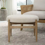 Panca Uttermost Acrobat in Tessuto Bianco Sporco Testurizzato 24 1/2W