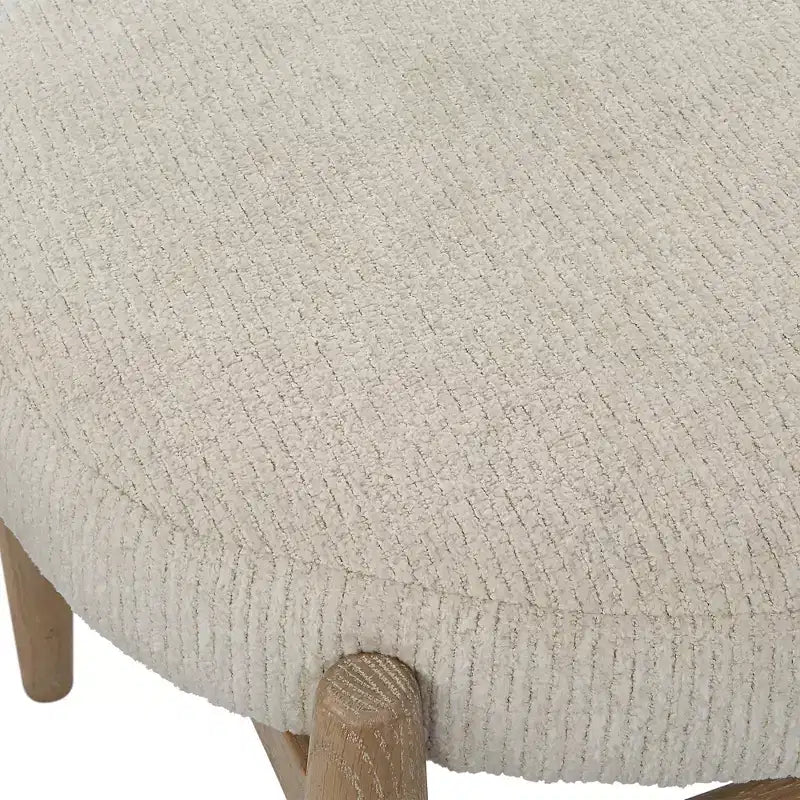 Panca Uttermost Acrobat in Tessuto Bianco Sporco Testurizzato 24 1/2W